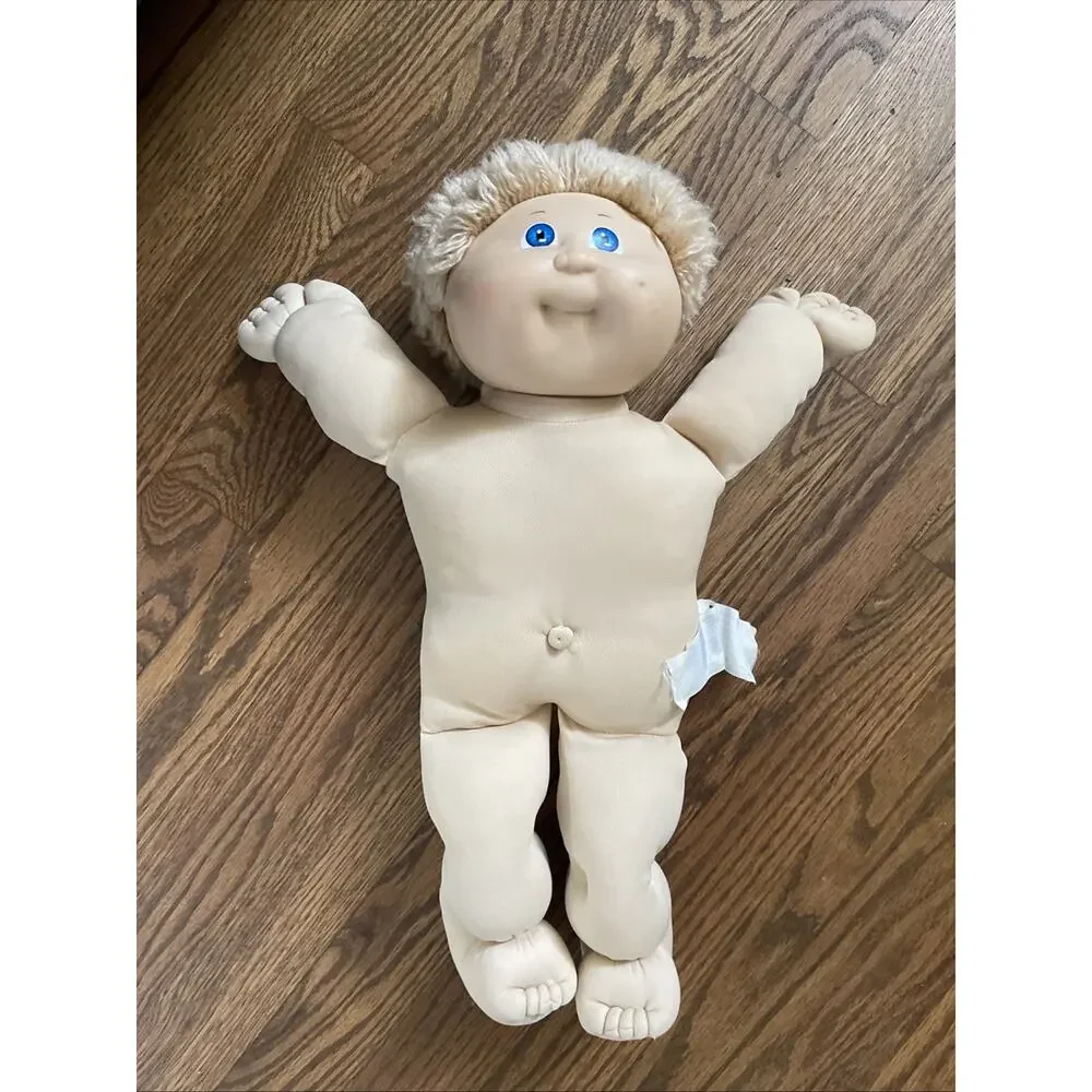 1982 Cabbage Patch Kids Doll Coleco Short Blonde Hair Blue Eyes Sweatsuit Outfit